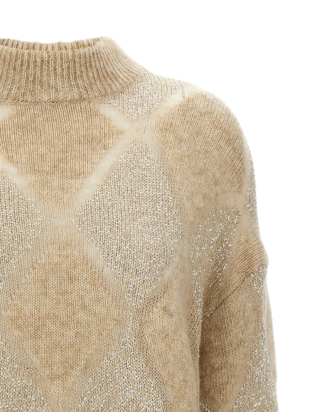 Sequin Diamond Sweater Sweater, Cardigans Beige