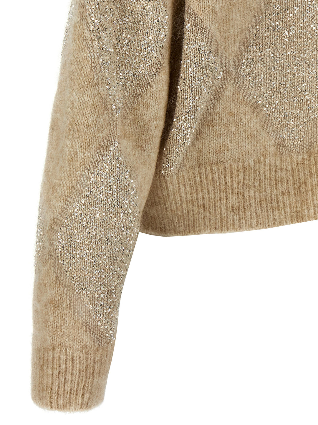 Sequin Diamond Sweater Sweater, Cardigans Beige