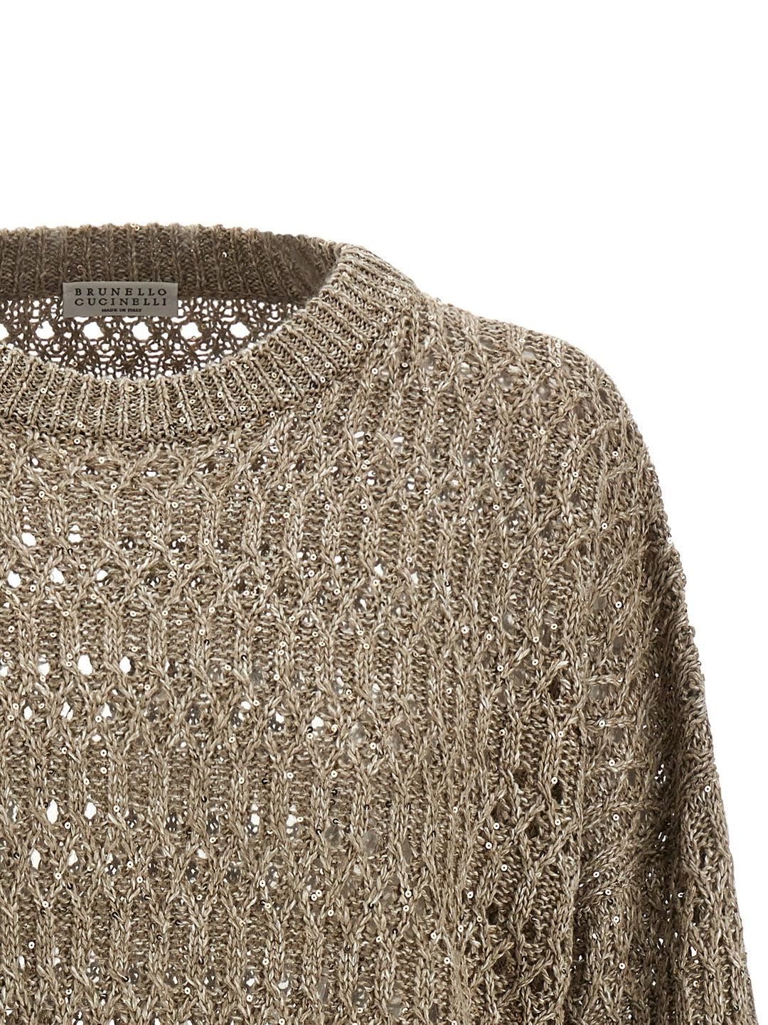 Brunello Cucinelli Micro Sequin Sweater Sweaters and Cardigans - Beige | c25777ade4d9ac2f1be013262a28f7a0a51d3d0b