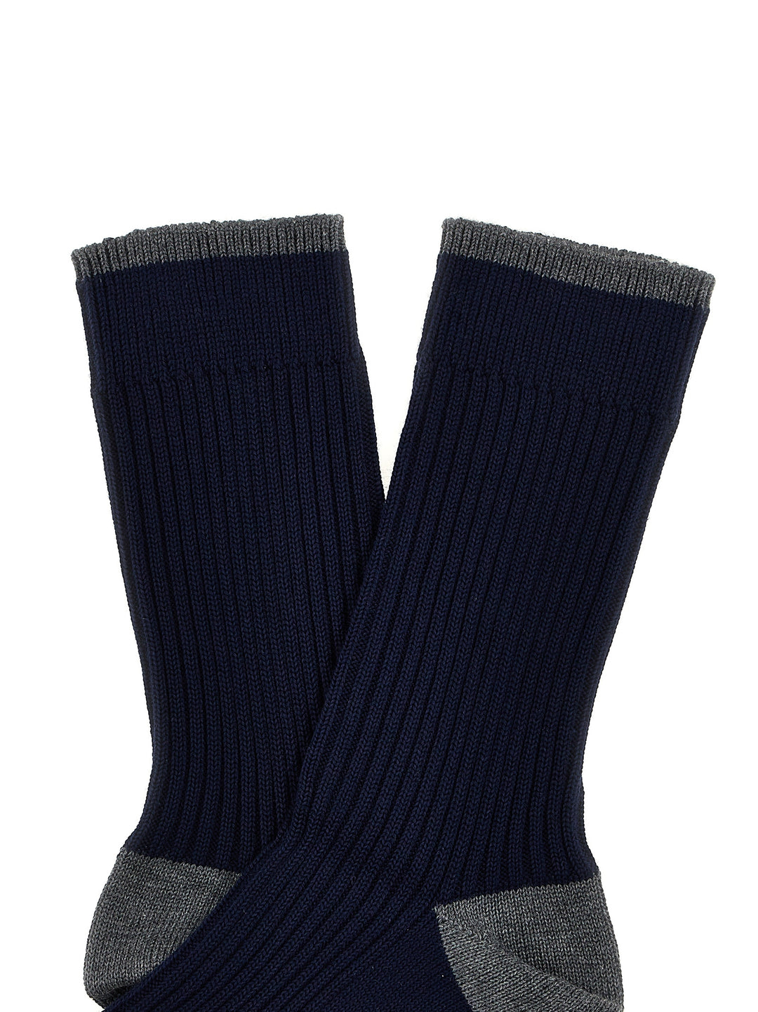 Ribbed Cotton Socks Blue