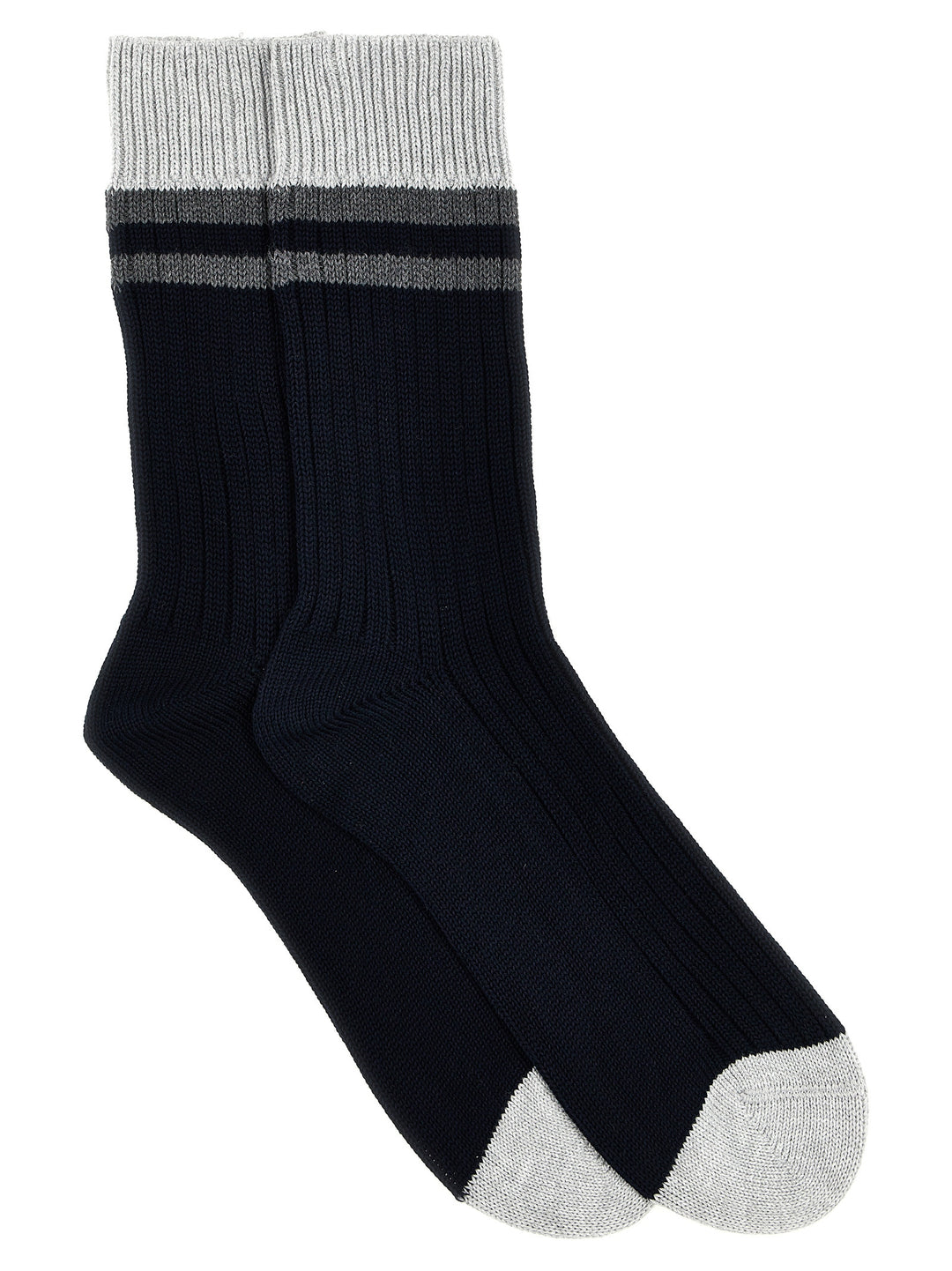 Striped Cotton Socks Blue