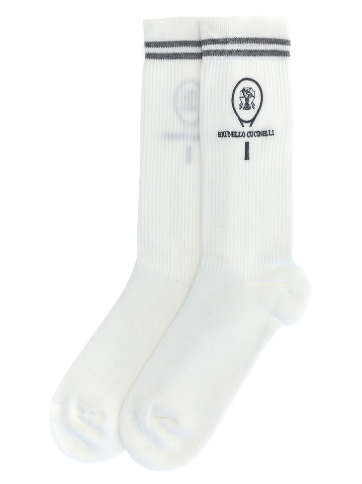 Ribbed Socks White