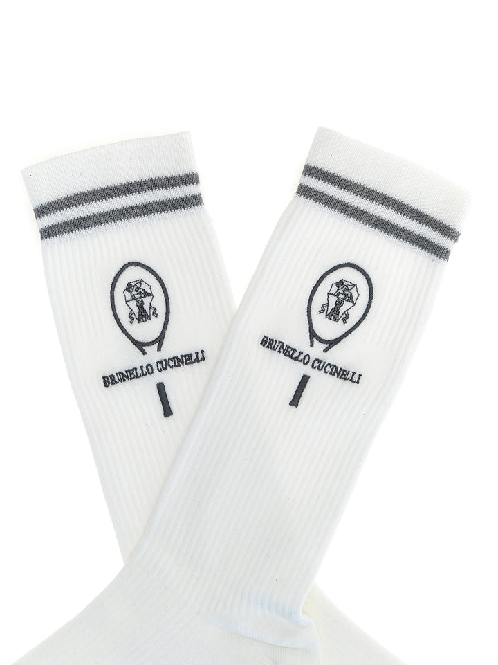 Ribbed Socks White