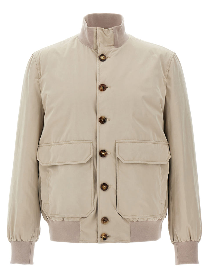 Water Repellent Bomber Jacket Casual Jackets, Parka Beige