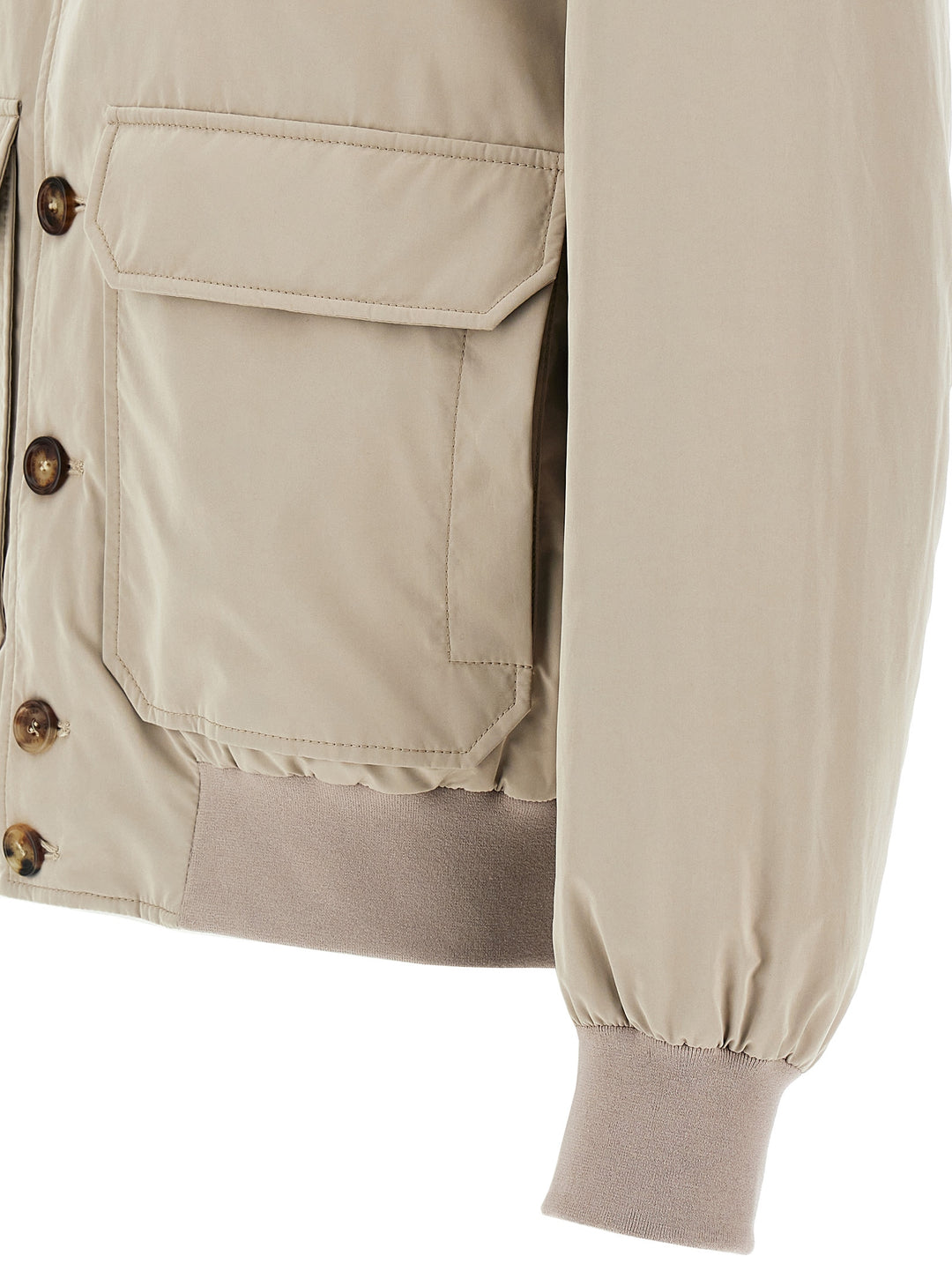 Water Repellent Bomber Jacket Casual Jackets, Parka Beige