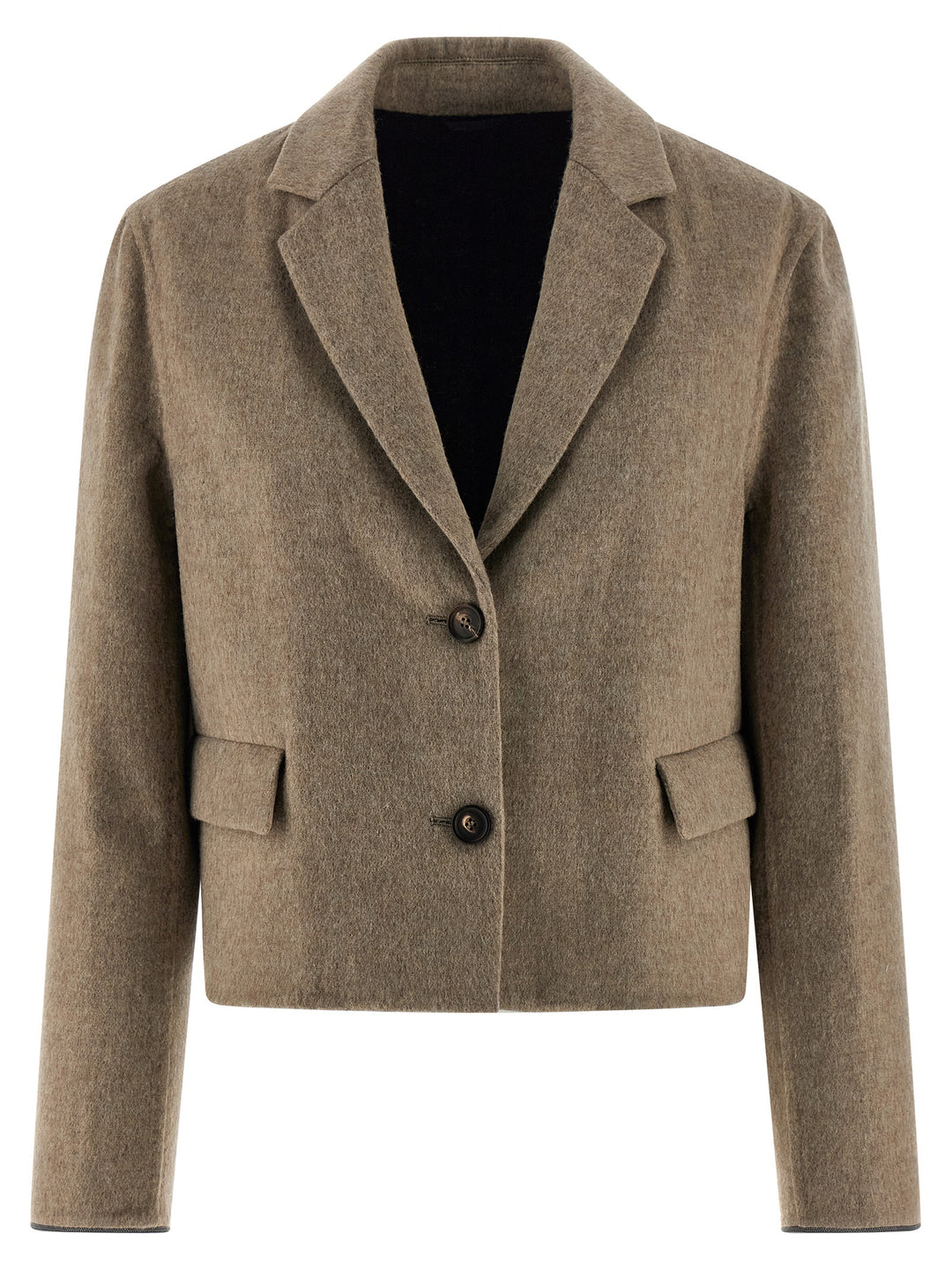 Brunello Cucinelli Crop BlazerS - Beige | bd467d8dac4d92a81d48c6f97bd74d3785c42a87