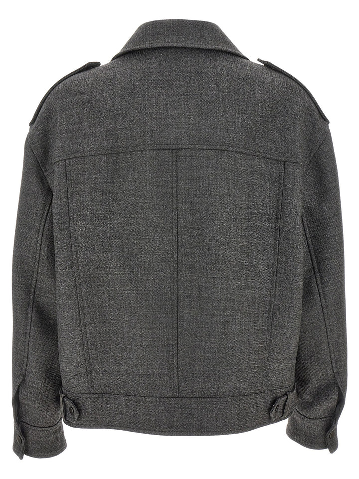 Wool Nail Casual Jackets, Parka Gray