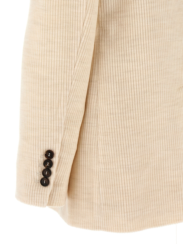 Ribbed Velvet Blazer Blazer And Suits White