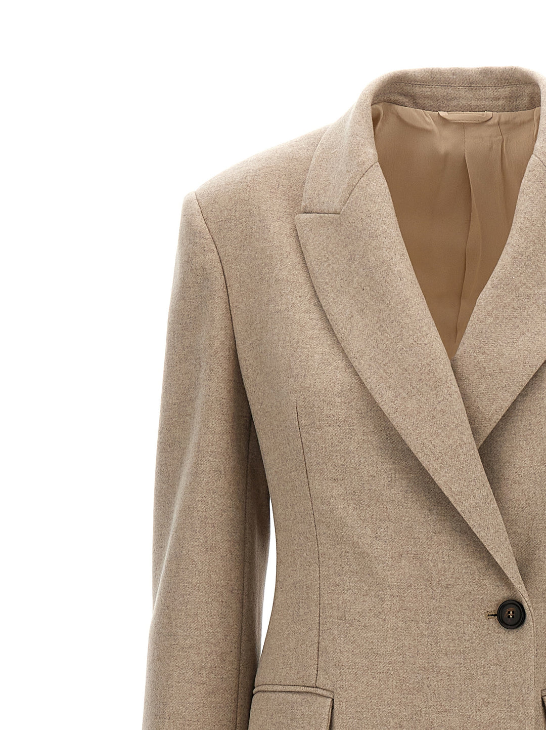 Single-Breasted Wool Coat Coats, Trench Coats Beige