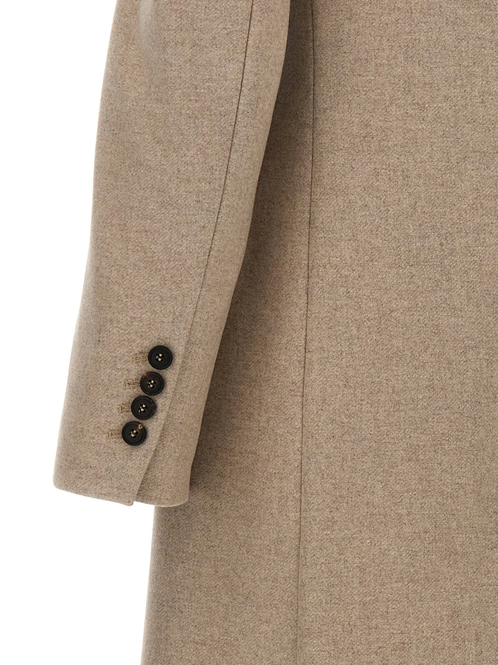 Single-Breasted Wool Coat Coats, Trench Coats Beige