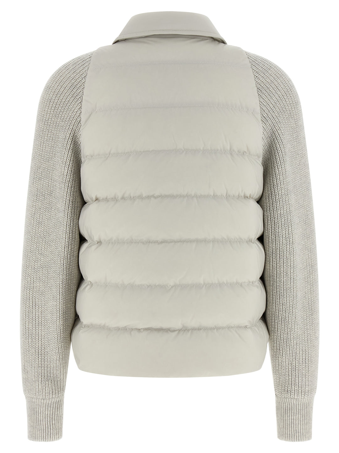 Brunello Cucinelli Shiny Flap Detail Puffer Jackets - Gray | ce24998c28f41f3643a74d7cccdba739489f41c6