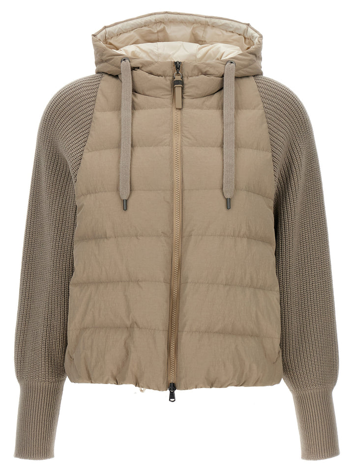 Brunello Cucinelli Two-Material Puffer Jacket Puffer Jackets - Beige | ec16c99fae8eec9cfb99a8c841121111c5049c78