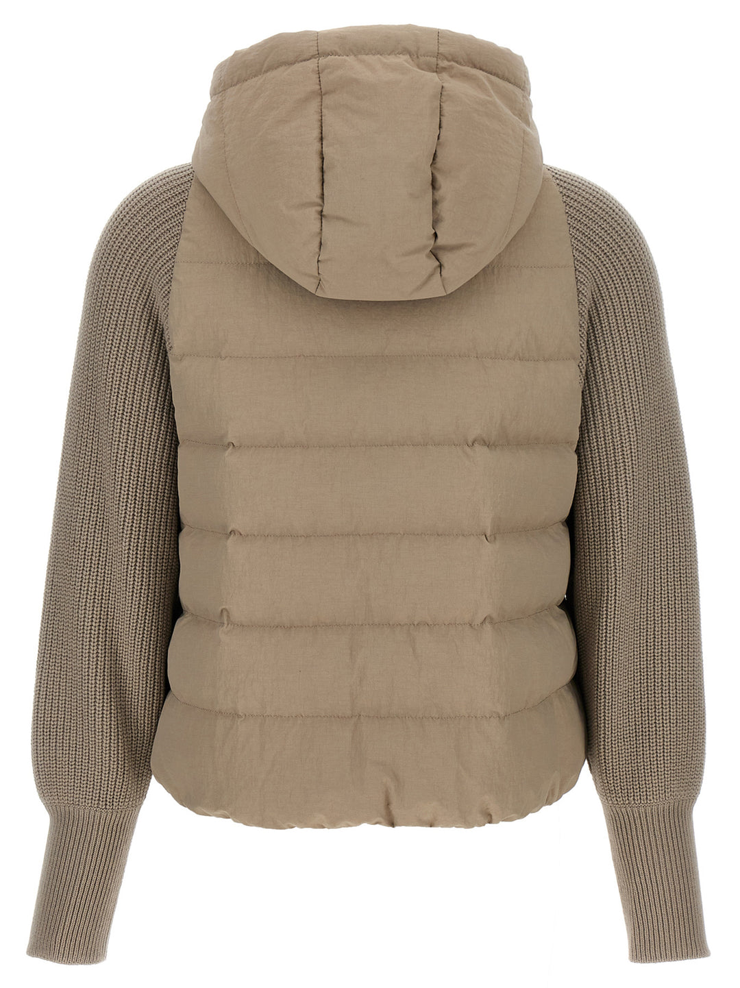 Brunello Cucinelli Two-Material Puffer Jacket Puffer Jackets - Beige | 10f063c3acfdf04e4b8cca747225065cf4f0b57c
