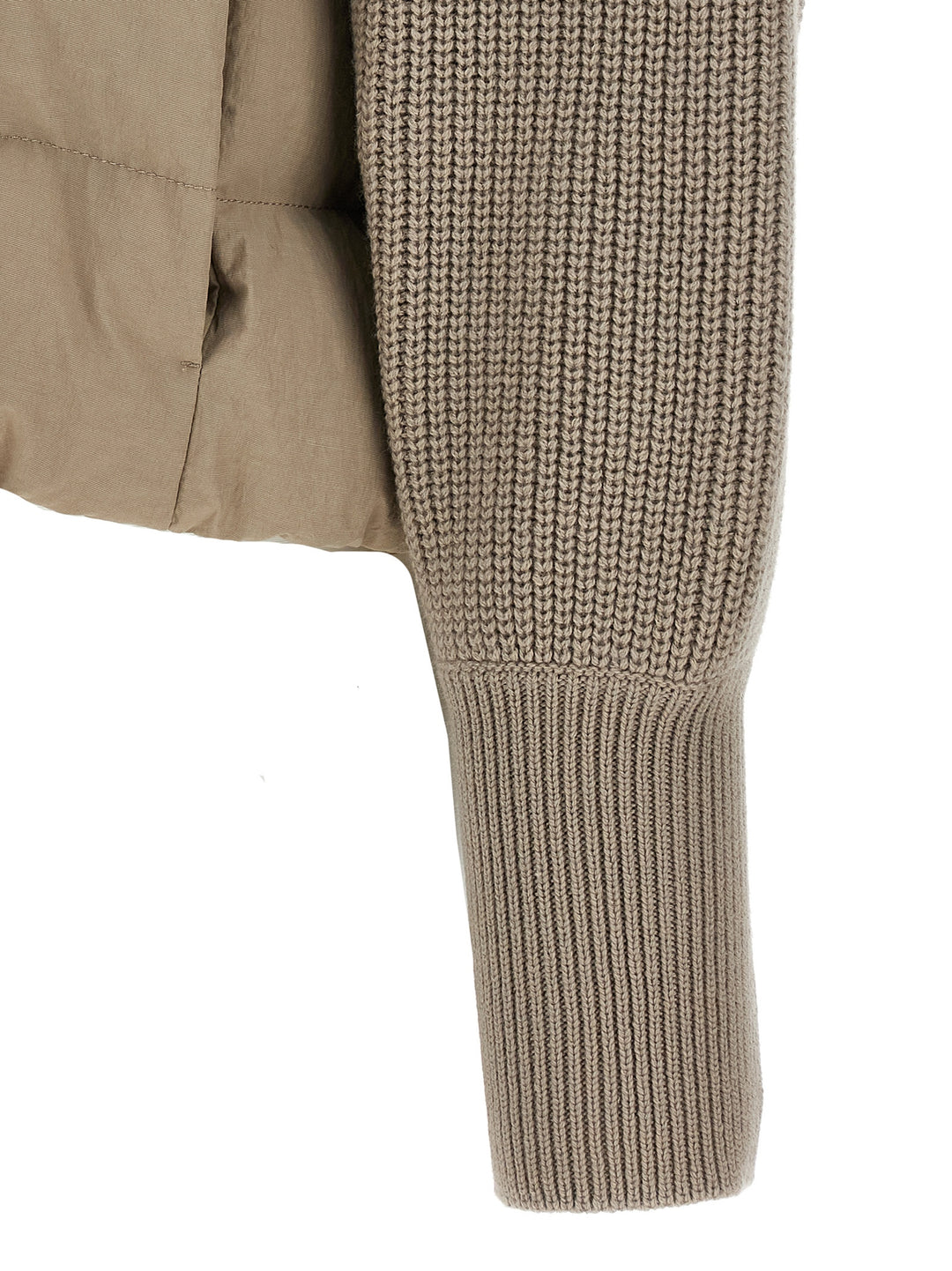 Brunello Cucinelli Two-Material Puffer Jacket Puffer Jackets - Beige | fcad98c5365a634ef5e7b90046eb8f9e5d91a50d