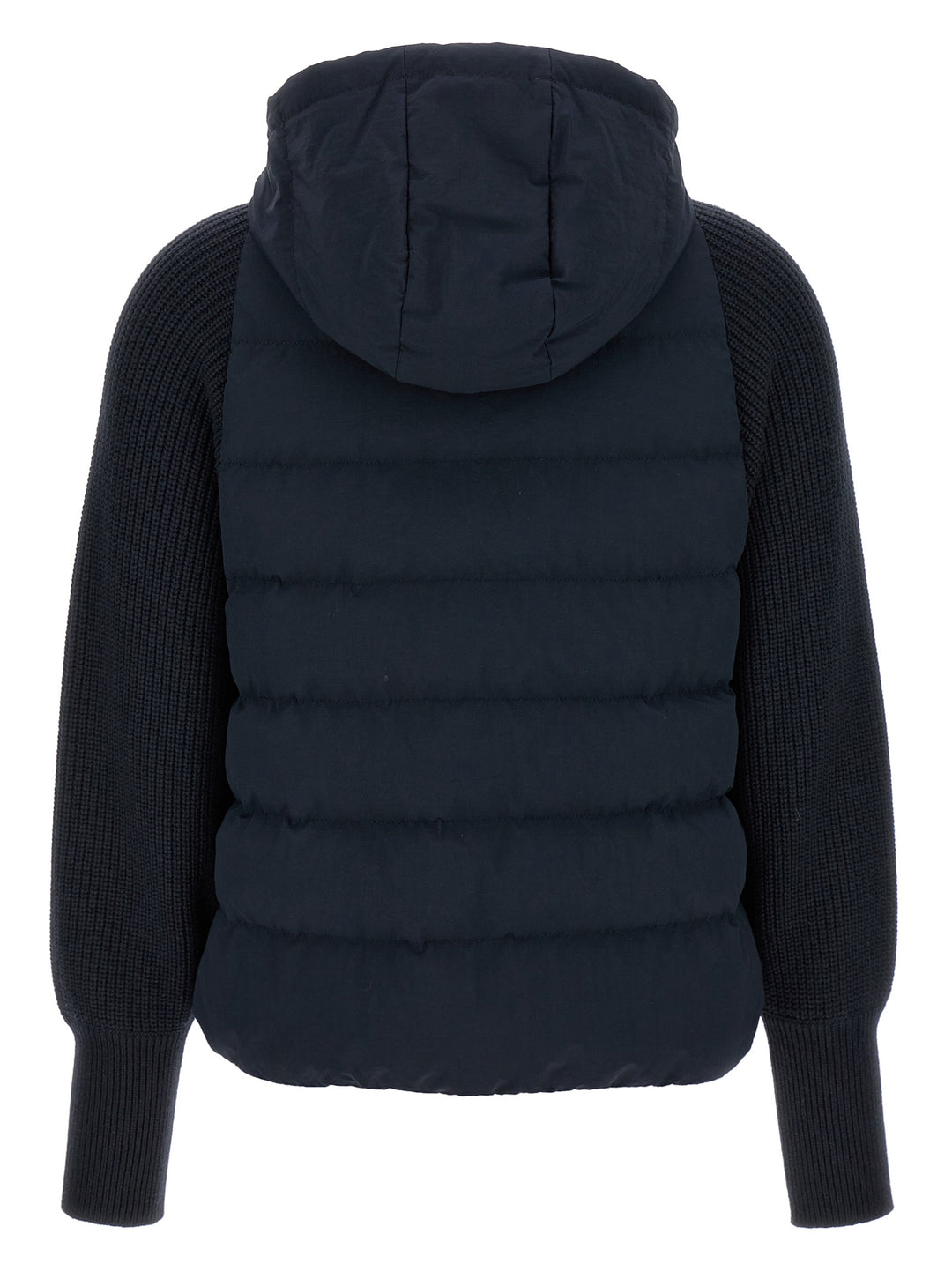 Brunello Cucinelli Two-Material Puffer Jacket Puffer Jackets - Blue | b15f9dd67fd12c59a575d924e9b8a71c0200f50e