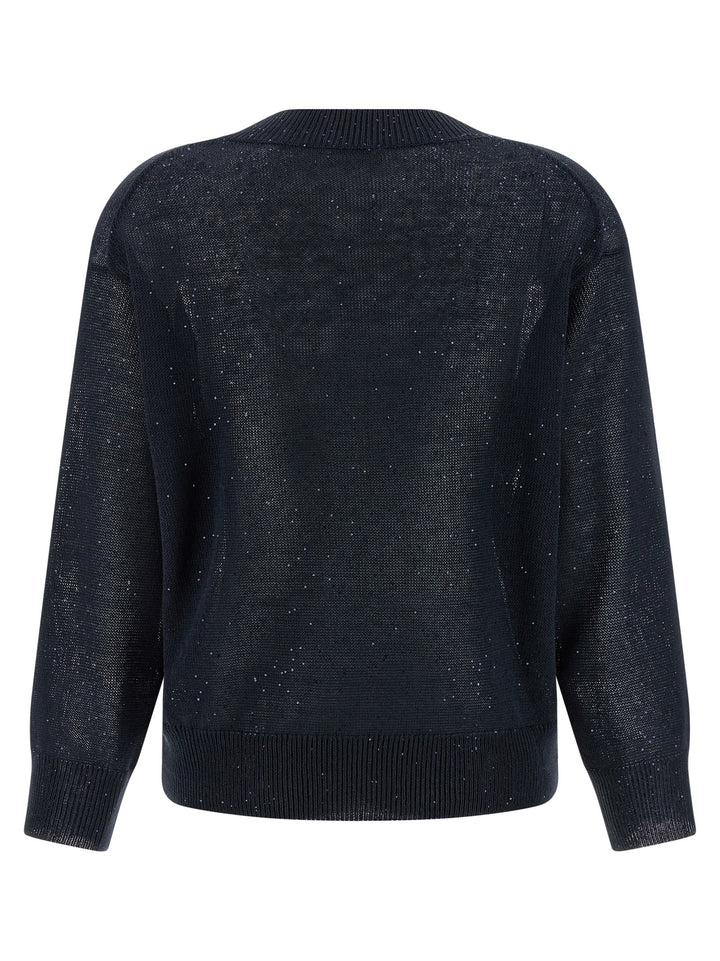 Brunello Cucinelli Dazzling Sweater Sweaters and Cardigans - Blue | 2110309a47ba8f5d6b3663e5866a01cc0d5071bd