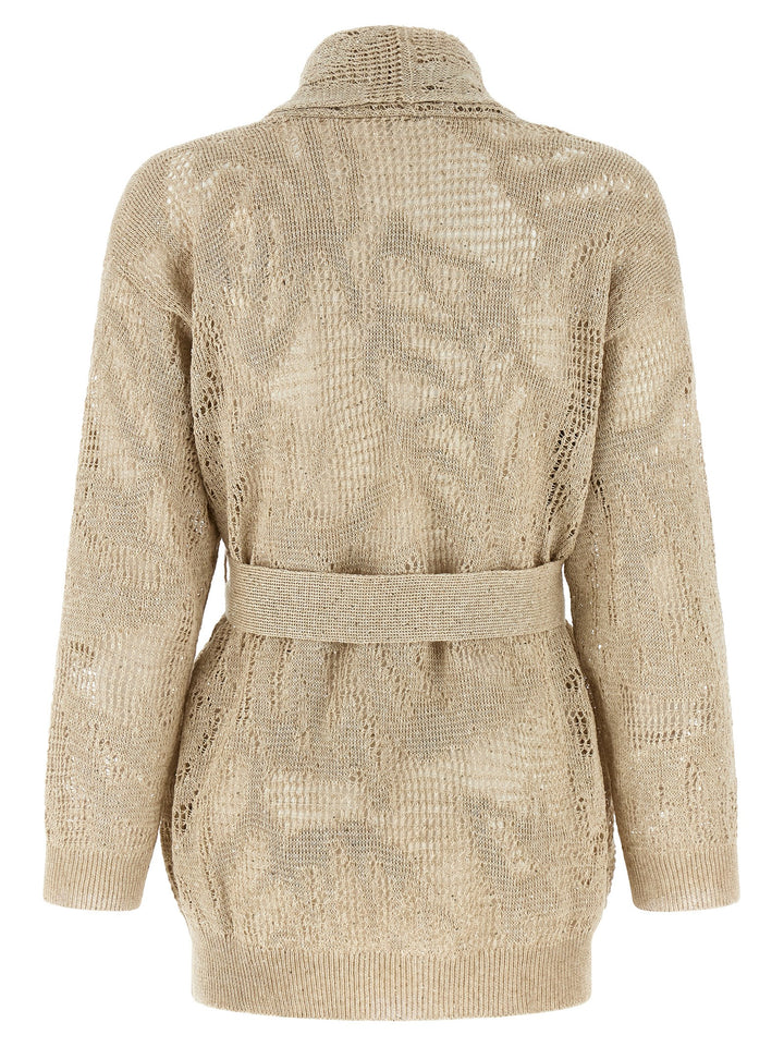 Brunello Cucinelli Crochet Cardigan Sweaters and Cardigans - Beige | c2bb840098accc924eeb9b1a04f763c7a5ef797b