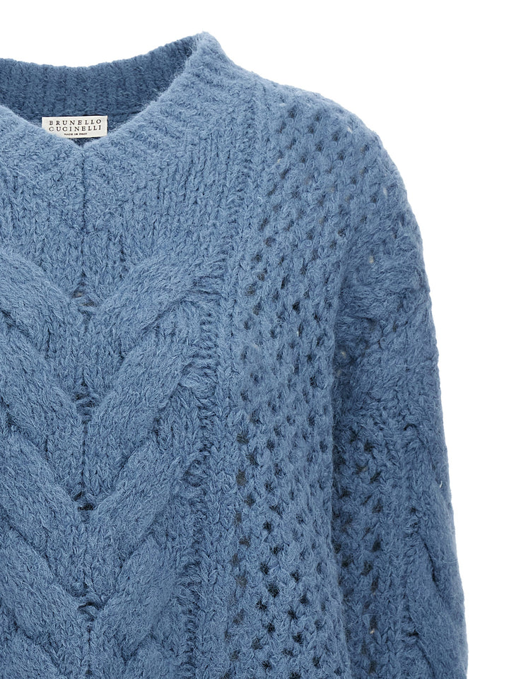 Worked Sweater Sweater, Cardigans Light Blue