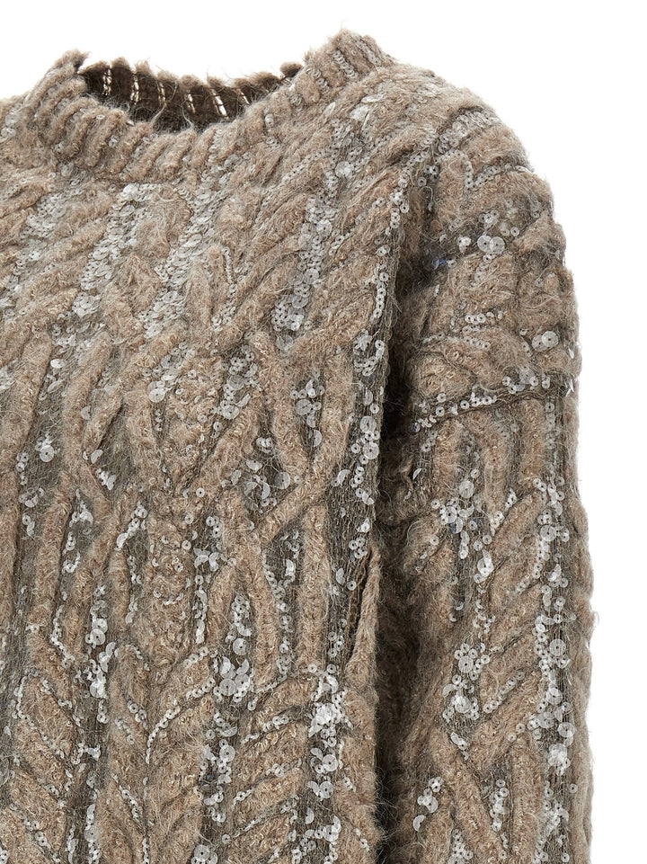 Sequin Sweater Sweater, Cardigans Beige