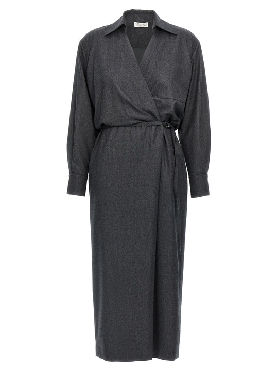 Wallet Chemisier Dress Dresses Gray