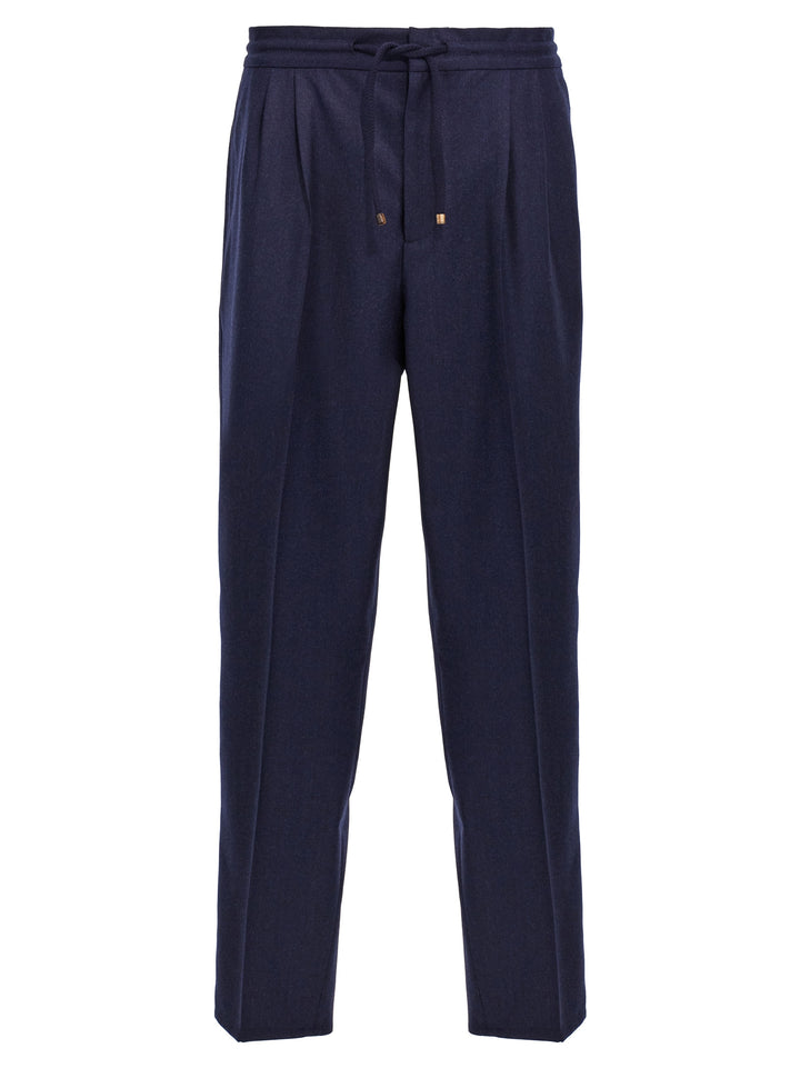 Front Pleat Pants Blue