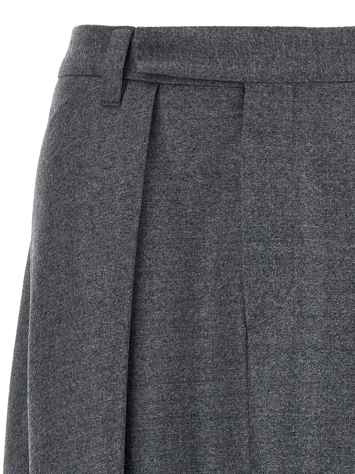 Brunello Cucinelli Asymmetrical Wool Skirt Skirts - Gray | 442f3dd7391f1af55a90804df3560f973ee96c5f