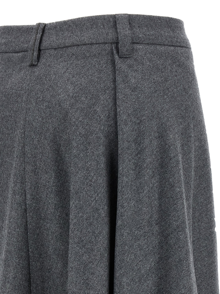 Brunello Cucinelli Asymmetrical Wool Skirt Skirts - Gray | 018f14d897f5ec88971fb5d5f2c253f9f5063aec