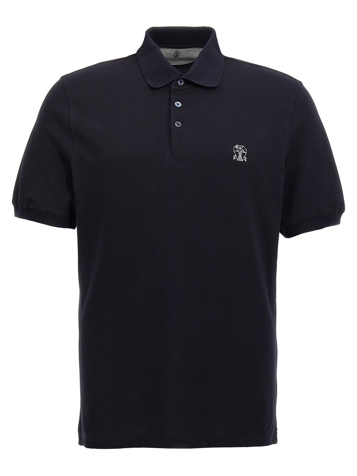 Logo Print  Shirt Polo Blue