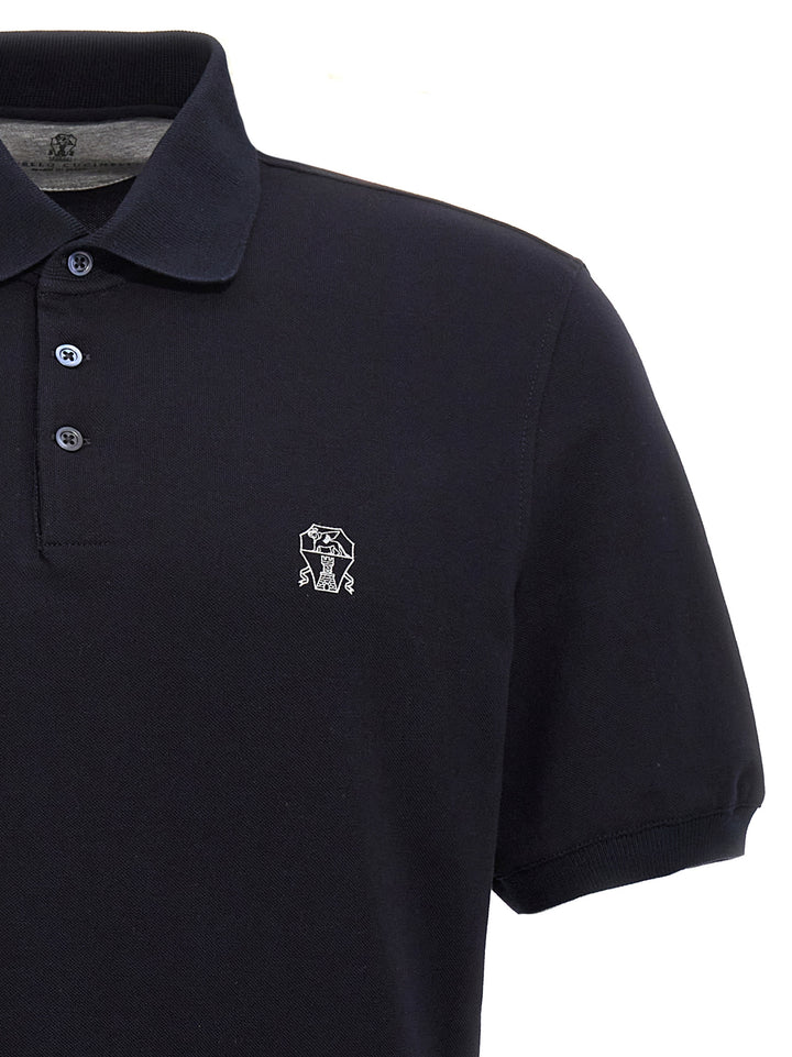 Logo Print  Shirt Polo Blue