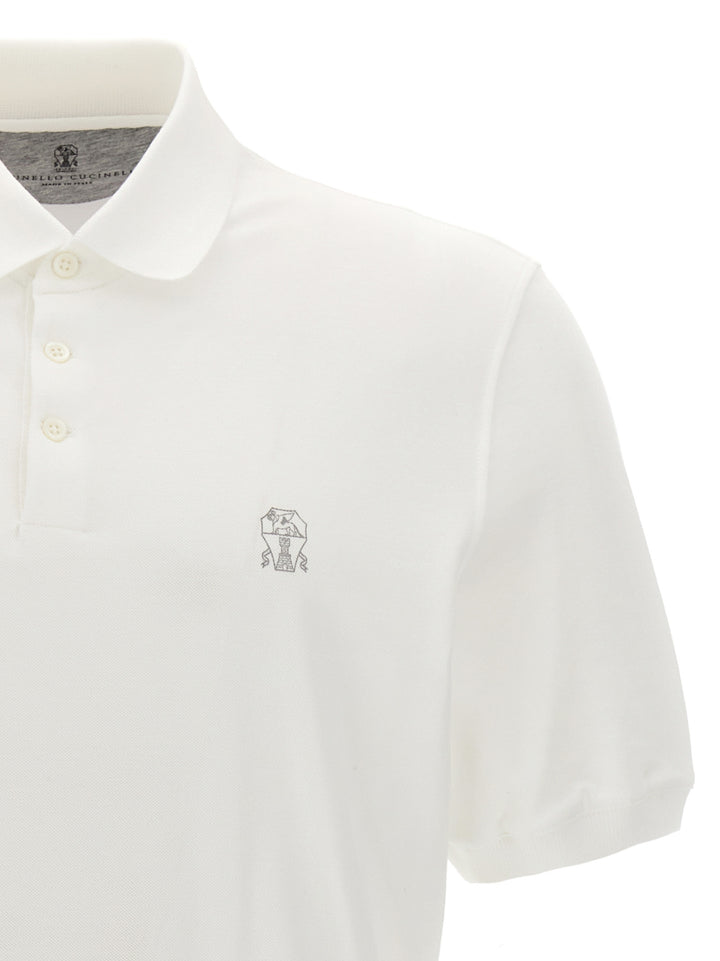 Logo Print  Shirt Polo White