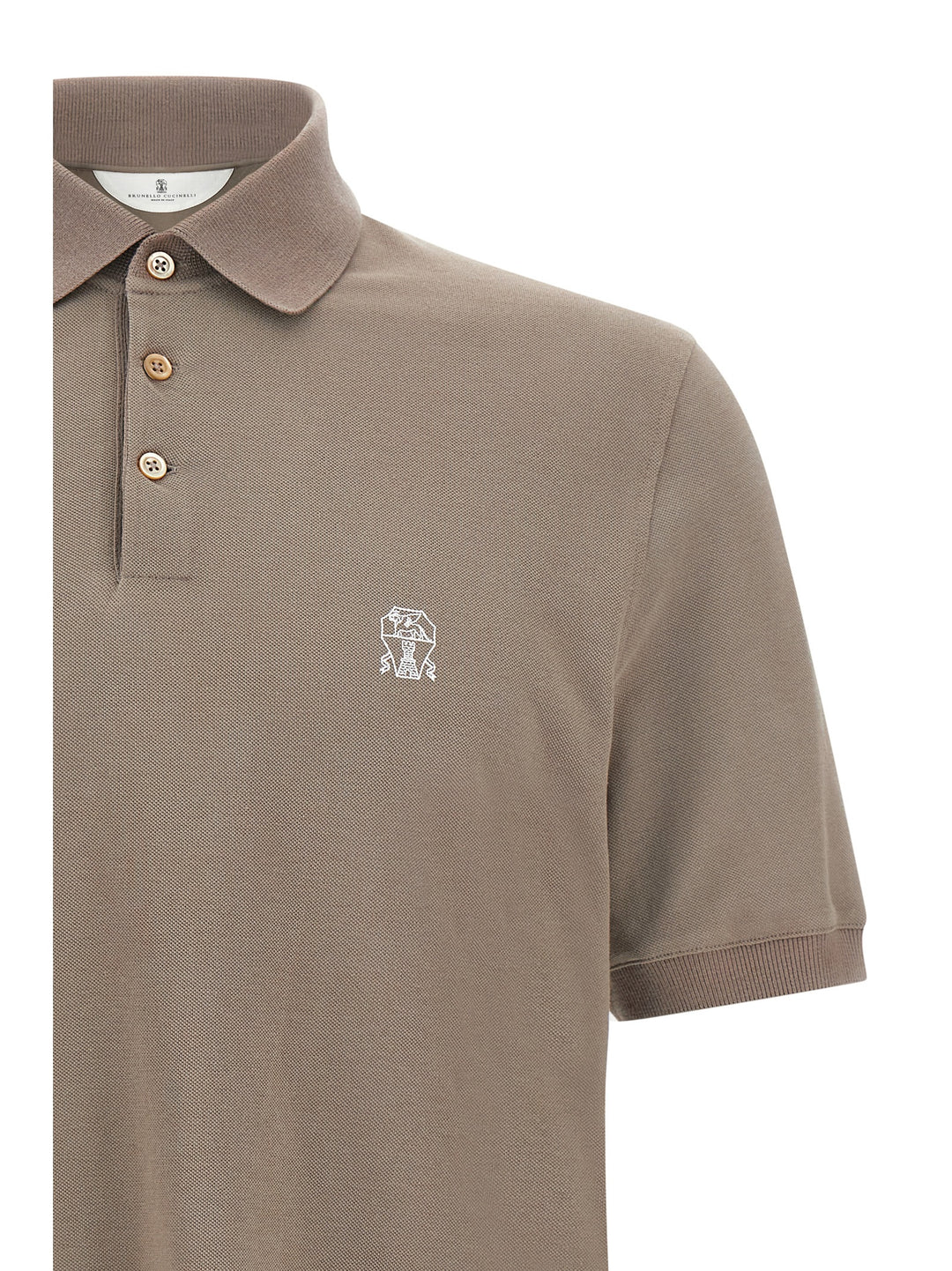 Brunello Cucinelli Piqué  Shirt Polo - Beige | 495bed8caba453eb9a0e90f863928a1e06f9ca5d