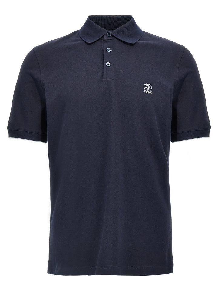 Logo Piqué  Shirt Polo Blue