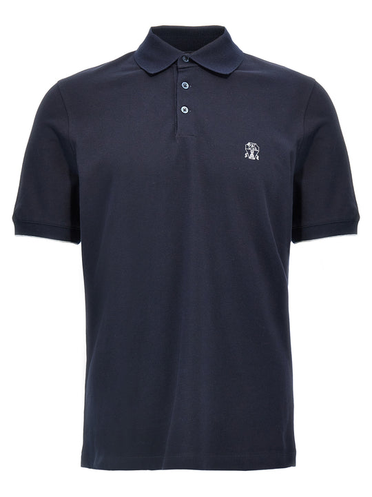 Logo Piqué Shirt Polo Blue