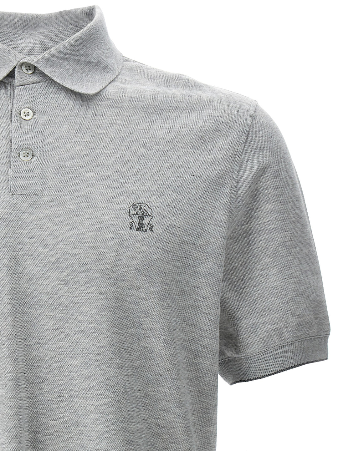 Logo Piqué  Shirt Polo Gray