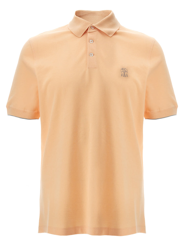 Logo Piqué  Shirt Polo Orange