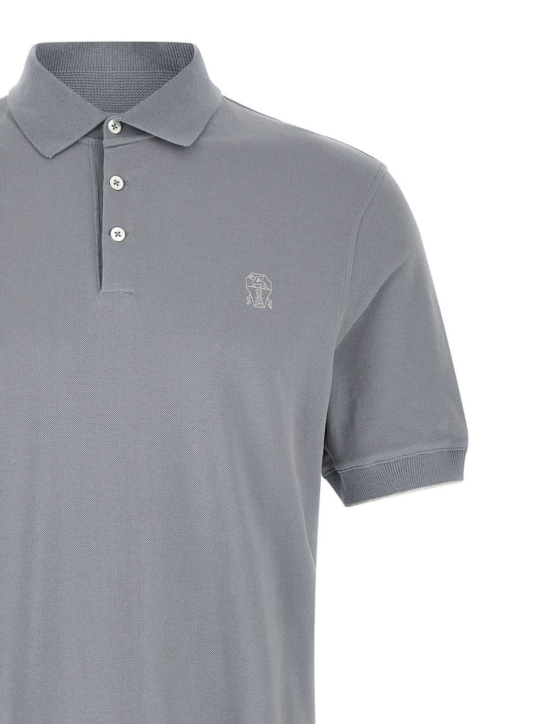 Brunello Cucinelli Piquet  Shirt Polo - Light Blue | 0b3464420e009c6e7b38b388e13d6a2279ee64d8