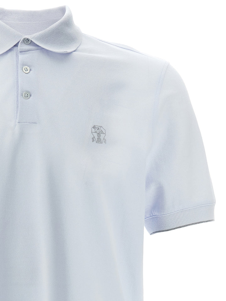 Logo Piqué  Shirt Polo Light Blue