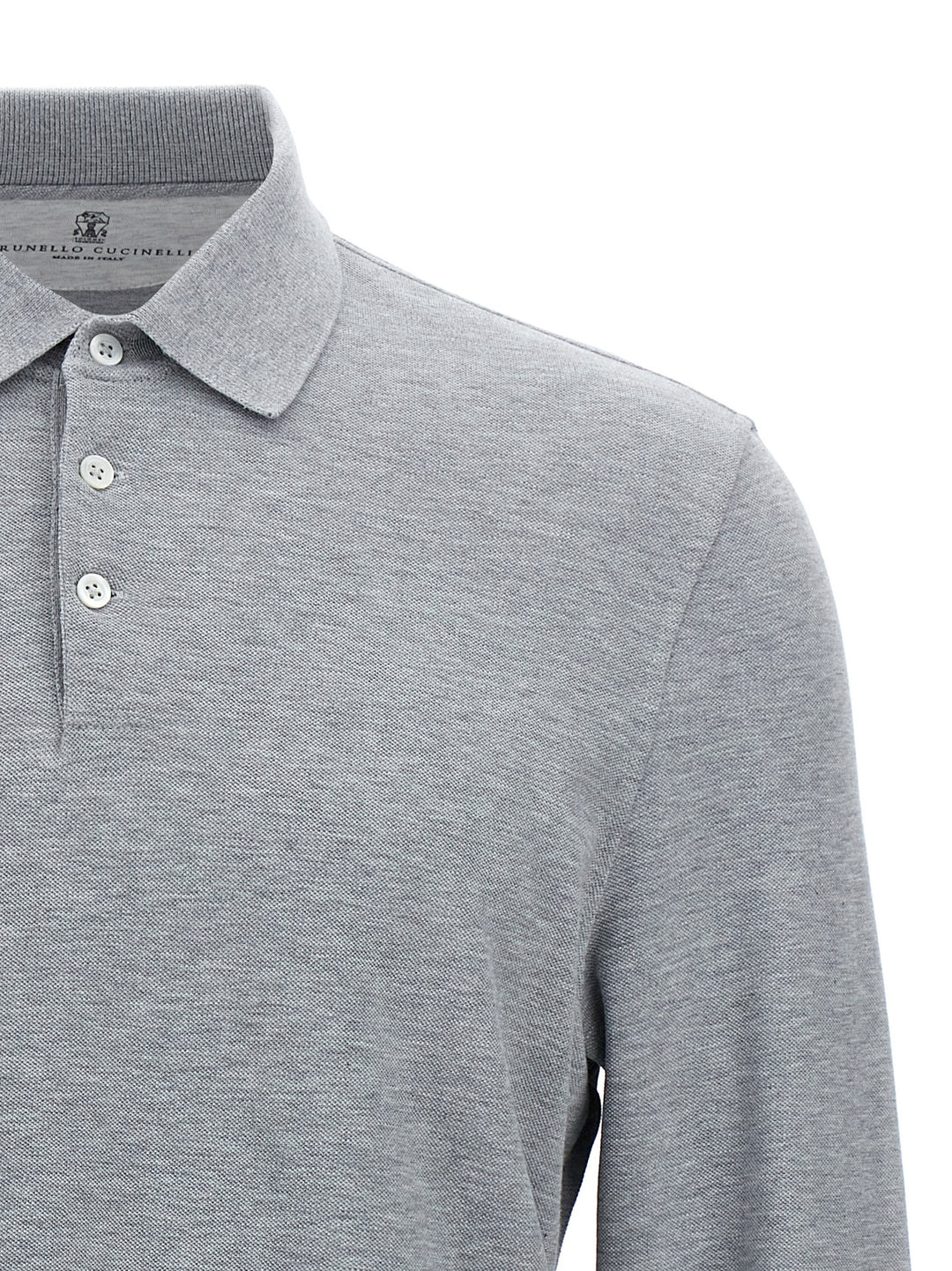 Piqué Cotton  Shirt Polo Gray