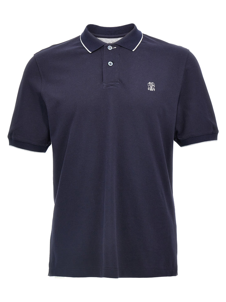 Logo Piqué  Shirt Polo Blue