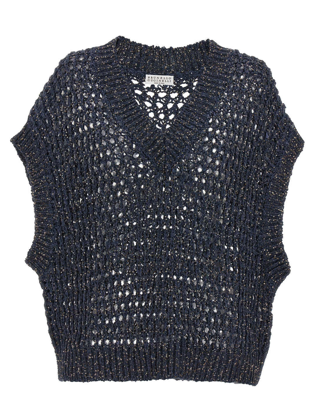 Sequin Vest Gilet Blue