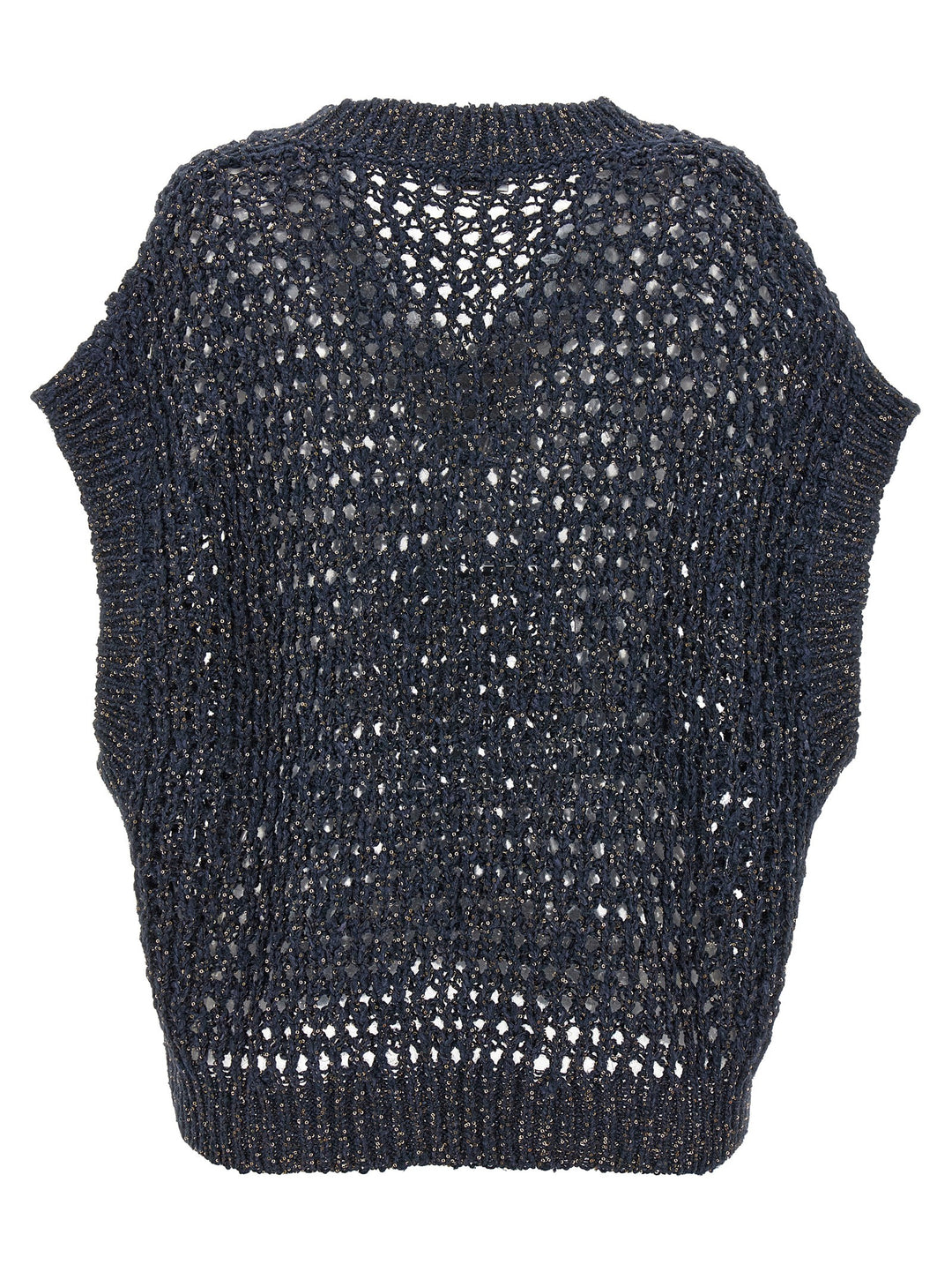 Sequin Vest Gilet Blue