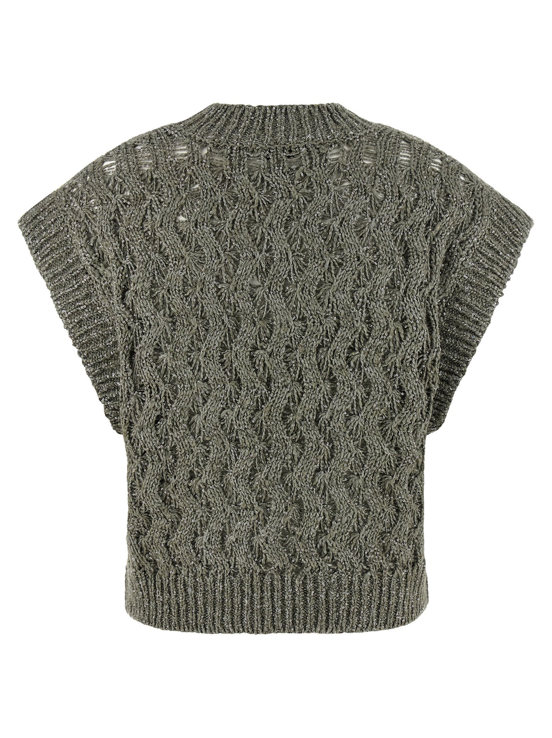 Brunello Cucinelli Dazzling Cable Gilet - Green | caafaf9ac9acee34767bfe7d2a6bec5144c5b1d6