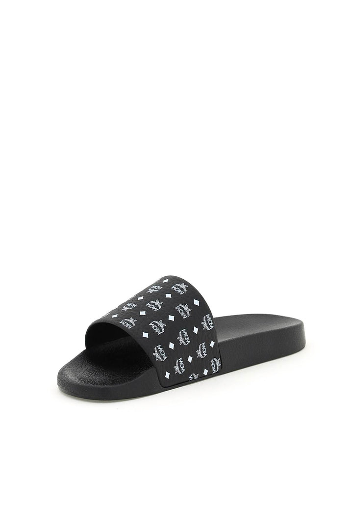 Monogram Print Rubber Slides