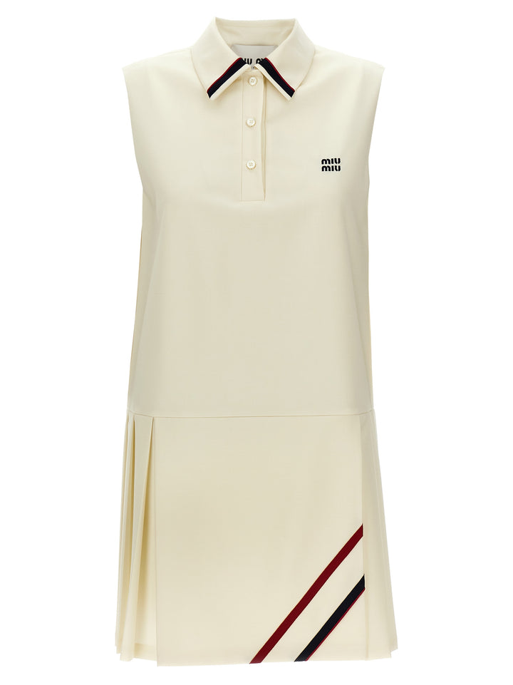Miu Miu Mohair Canvas Dress Dresses - White | a65265970d665baa390a6655a633e2d917799470