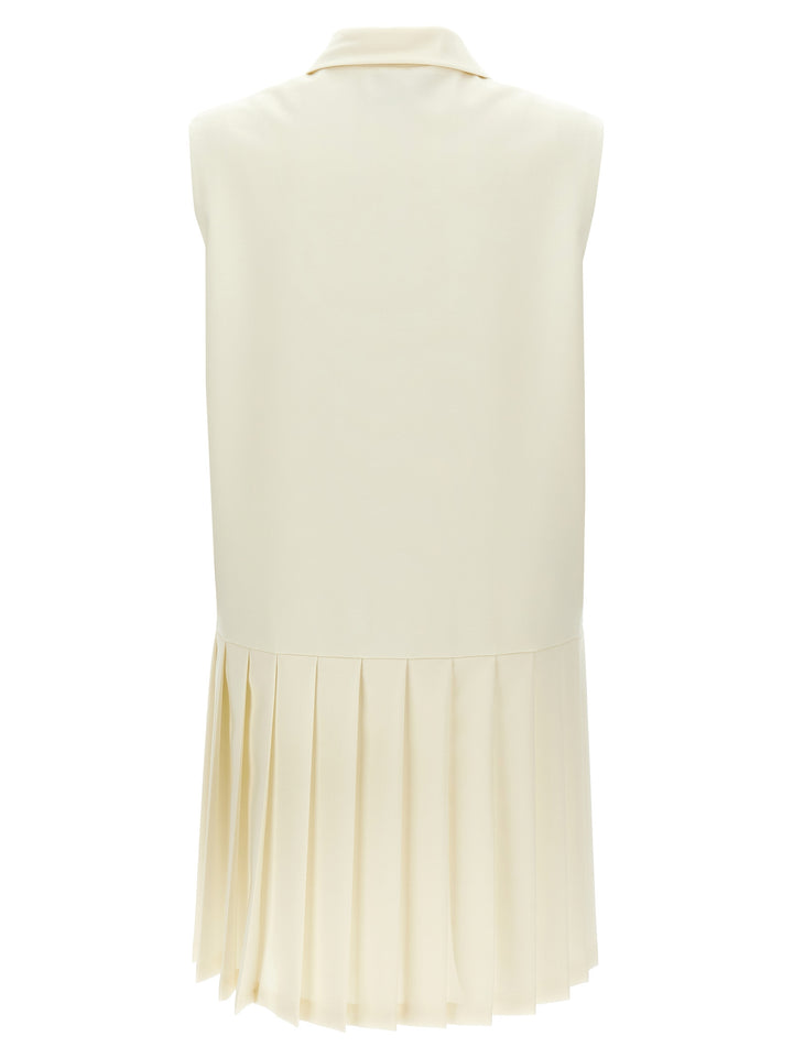 Miu Miu Mohair Canvas Dress Dresses - White | 8c6fcb797ef707b6c327ac0de736c2a5e932f334