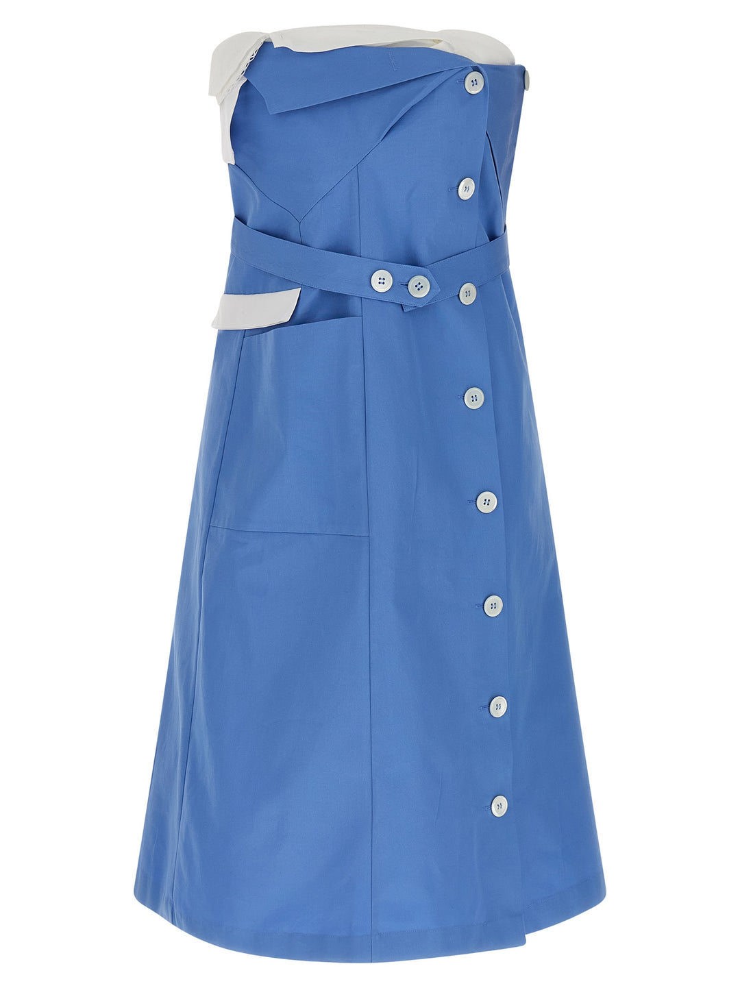 Deconstructed Mini Dress Light Blue