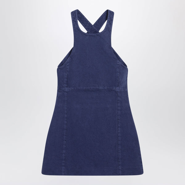 Short Ink-Colored Gabardine Dress