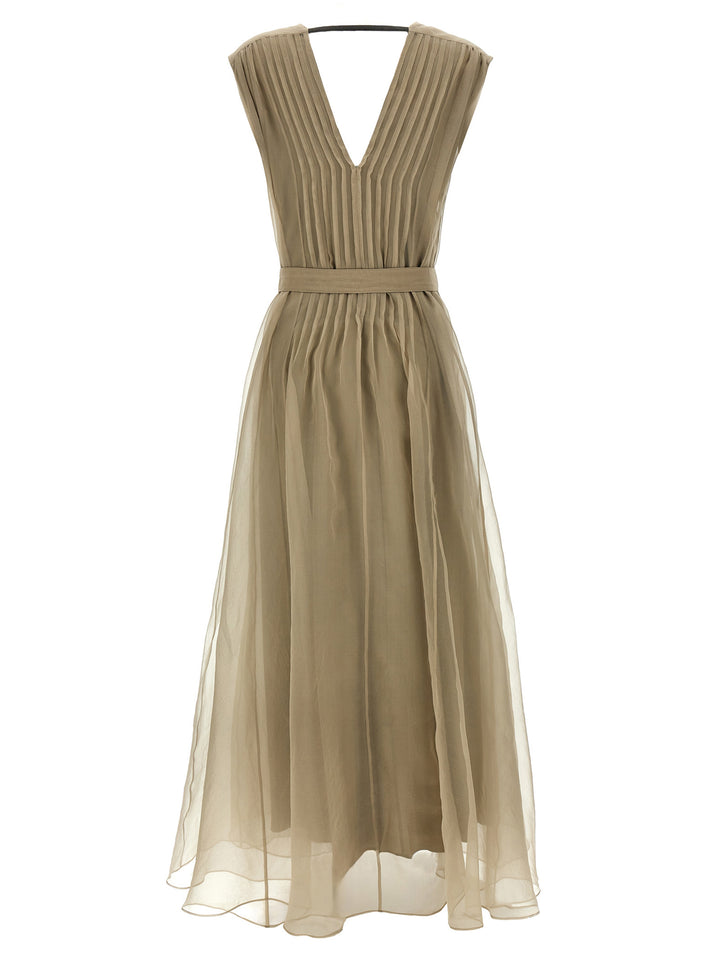 Silk Dress Dresses Beige