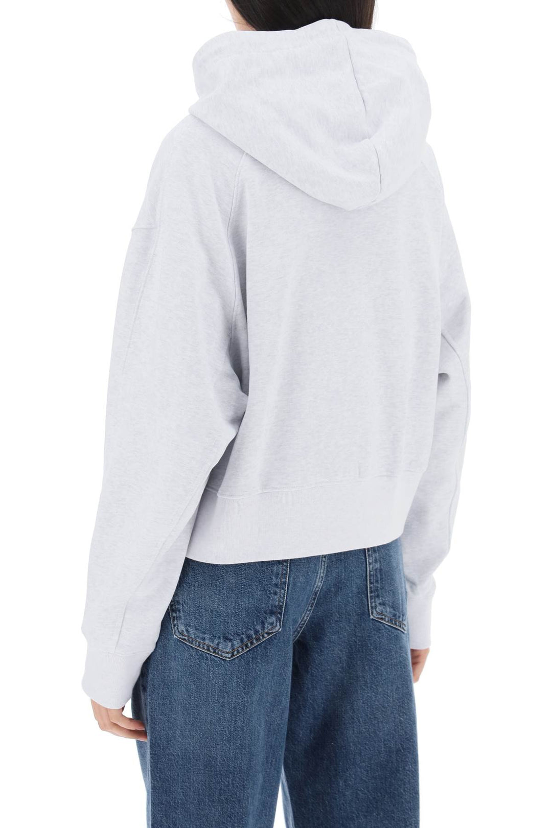 Cropped Hoodie With Logo Patch