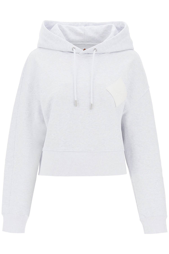 Cropped Hoodie With Logo Patch